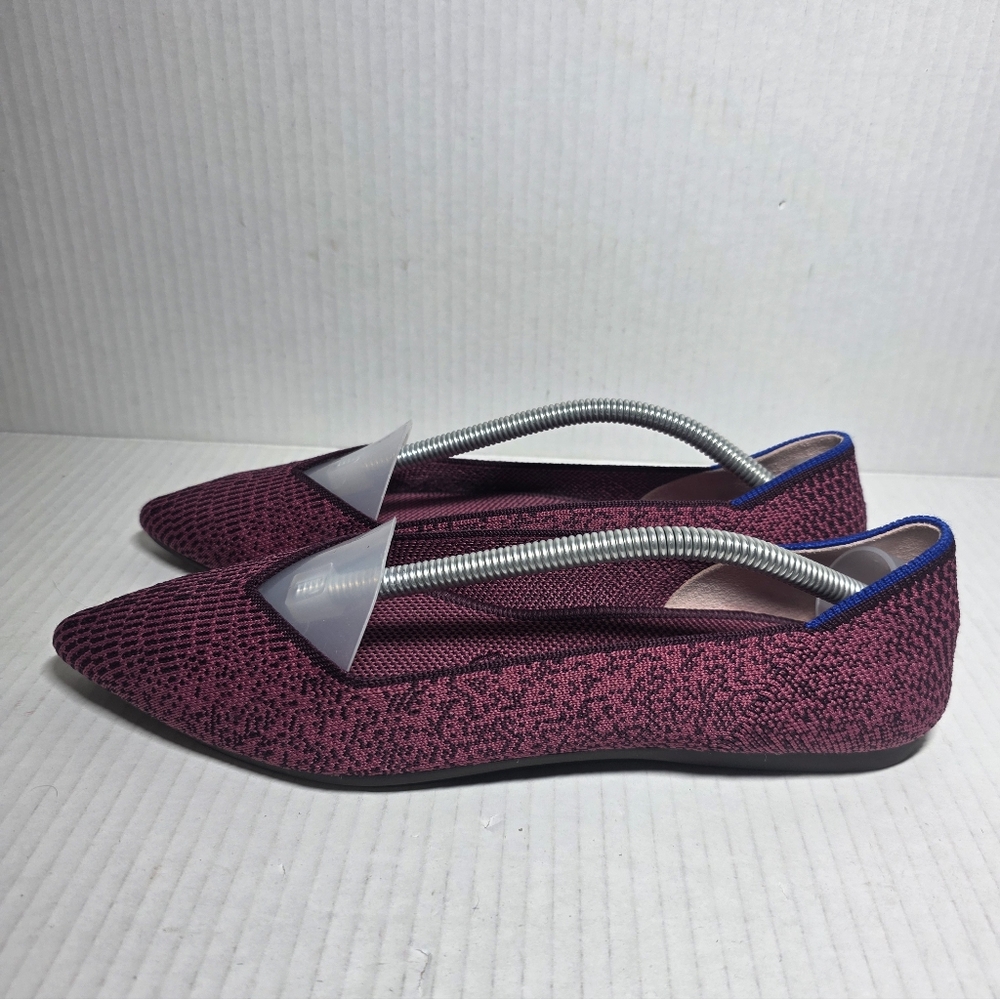 Rothys The Point Fig Python Snake Print Toe Limited Edition Flat Women Size 8